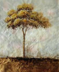 Impressionism Landscape #346 - Tree (Yellow and White)